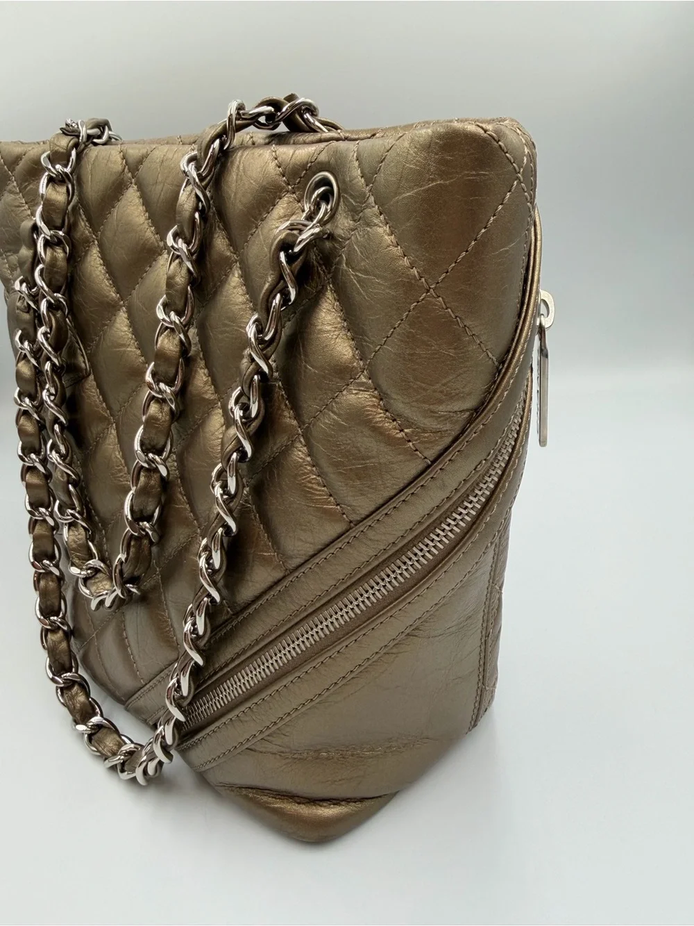 CHANEL vintage metallic cambon tote